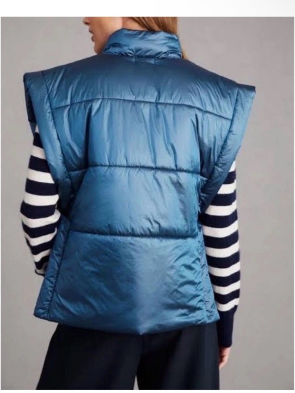 Anthropologie Pilero Packable Puffer Vest Side Tie Metallic
Blue One Size - Picture 3 of 6